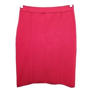 Cache Vintage Red Stretch Knit Paneled Pencil Skirt Size Medium 90s Y2K
